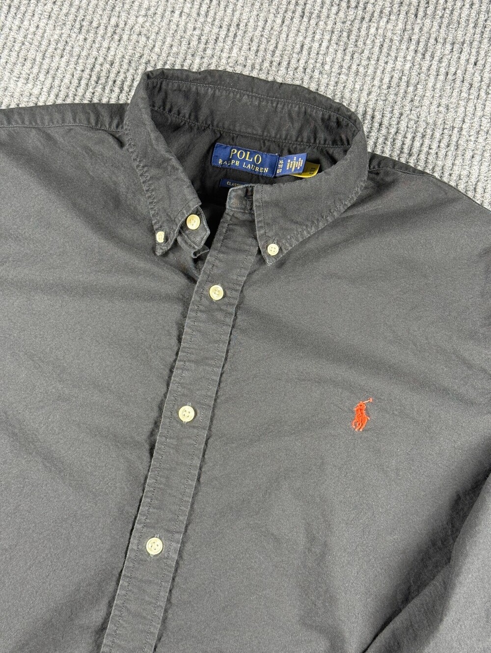 Polo Ralph Lauren Classic Fit Button Up Men XL Long Sleeve Black Red Pony Preppy